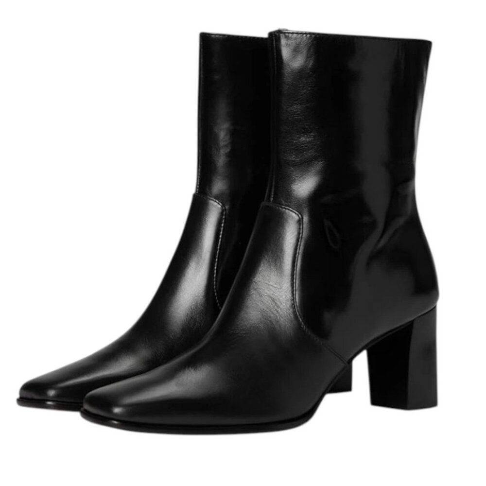 Madewell Women's Septime Square Toe Boot Fashion, True Black, Size 7